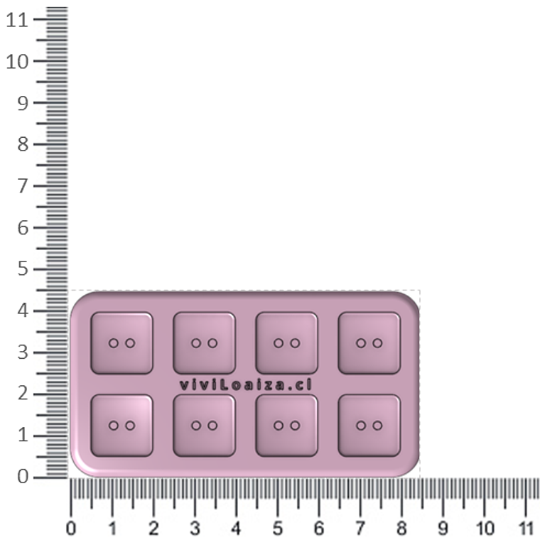 Molde Botón Cuadrado 15 2