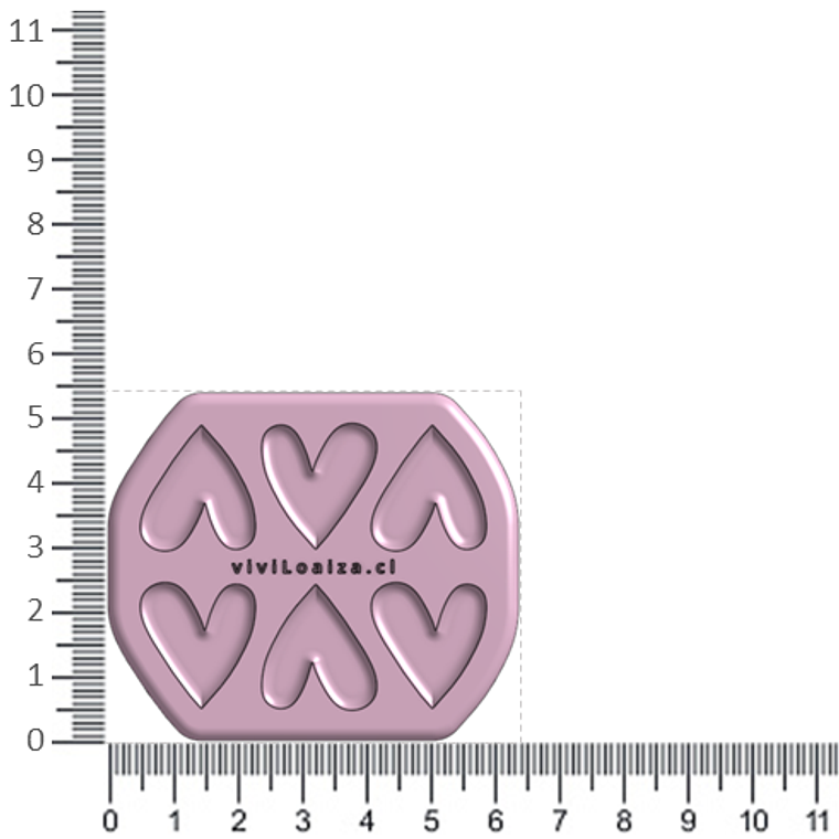Molde Corazones 20mm 2