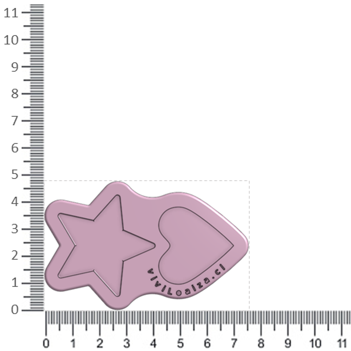 Molde Corazon Estrella 3