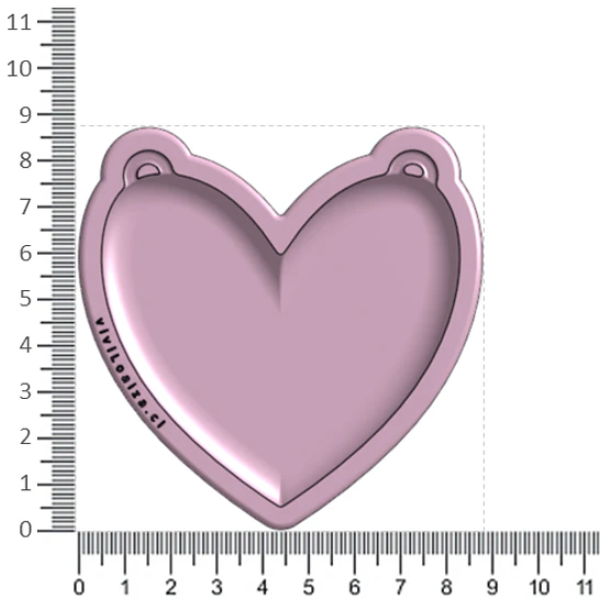 Molde Corazón L Colgante 3
