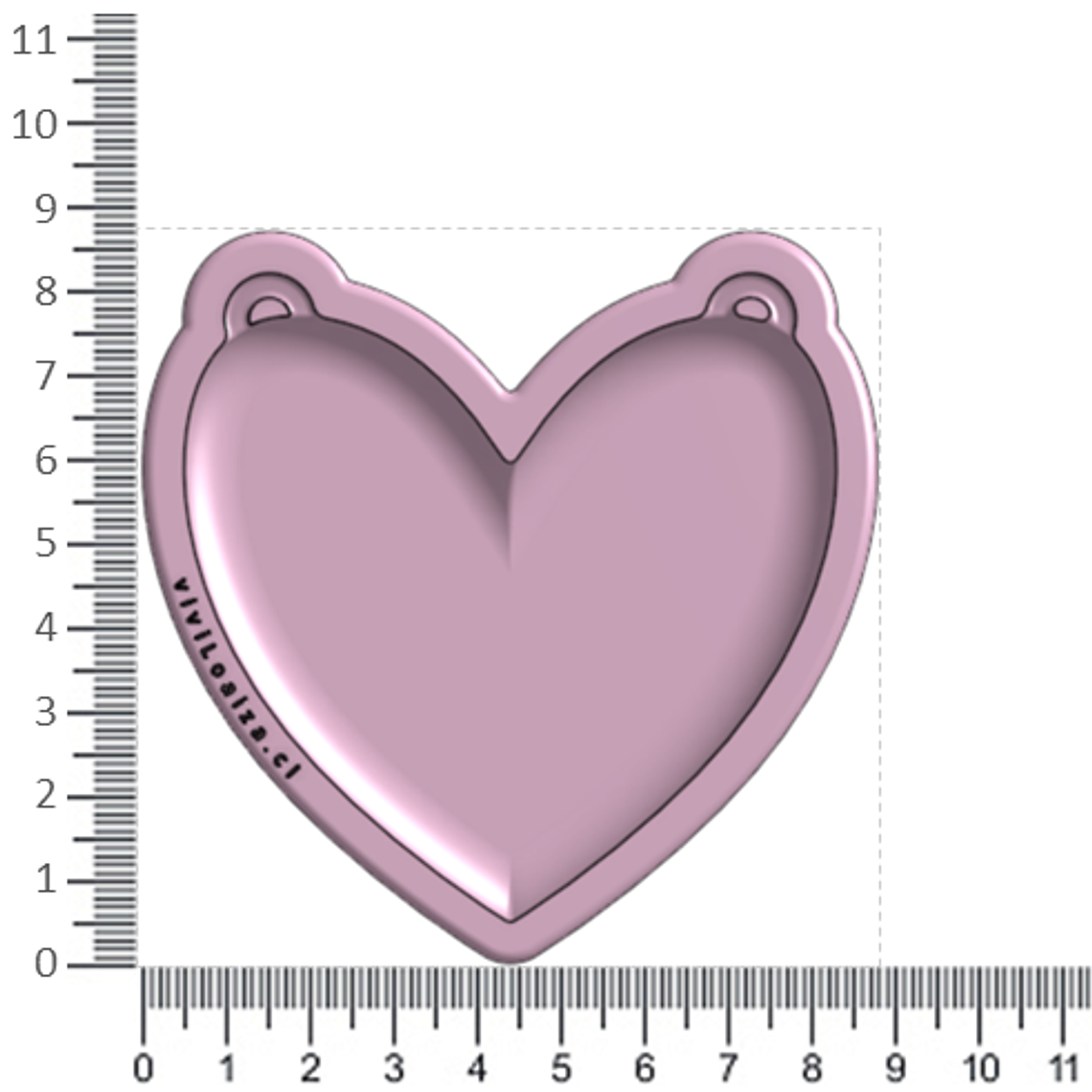 Molde Corazón L Colgante 3