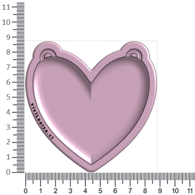 Molde Corazón L Colgante 3