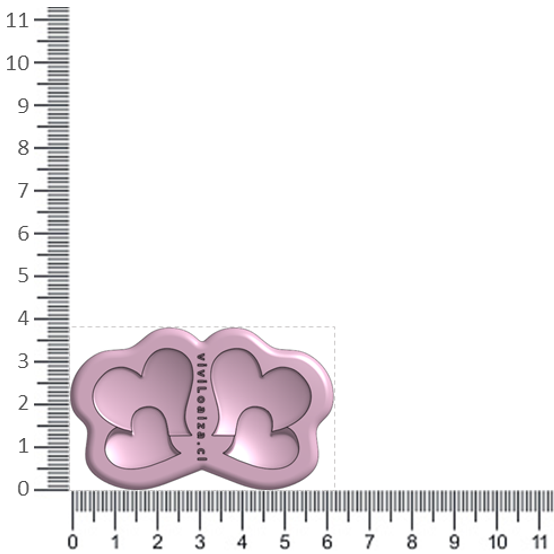 Molde Doble Corazon 2