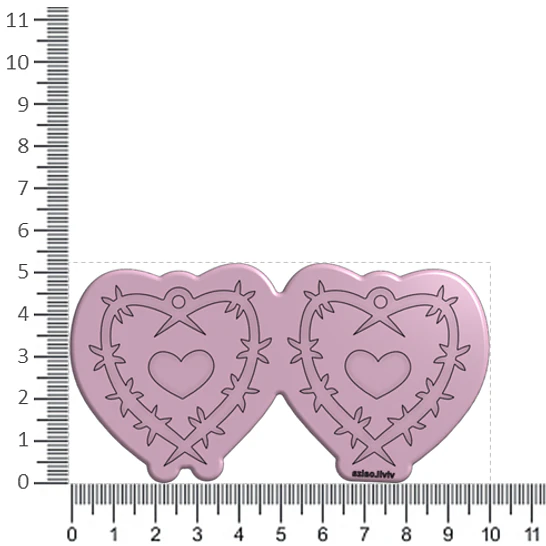 Molde Corazón Púas 2