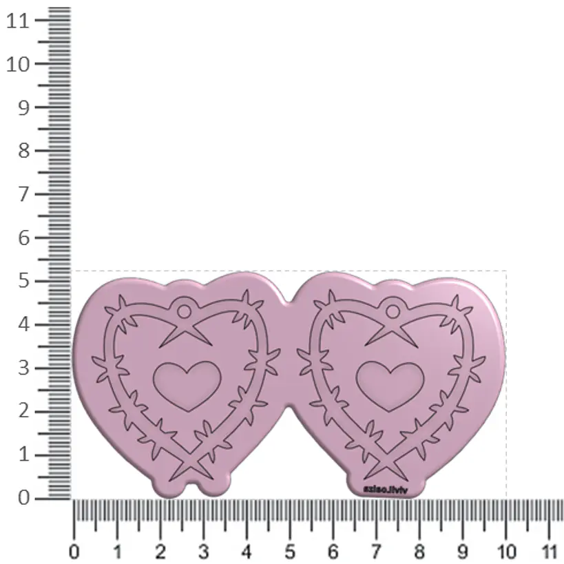 Molde Corazón Púas 2