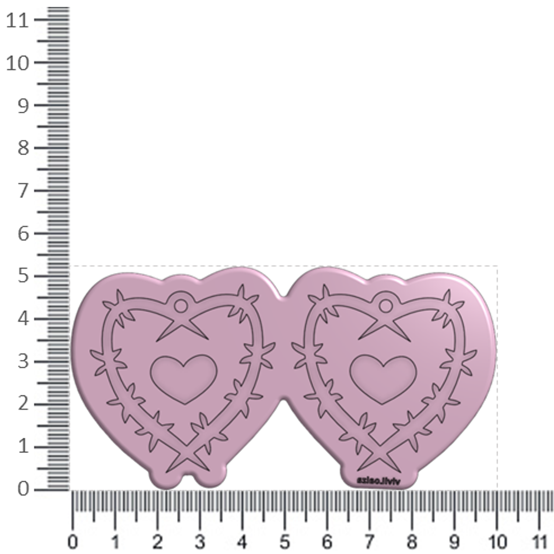 Molde Corazón Púas 2