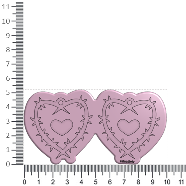 Molde Corazón Púas 2