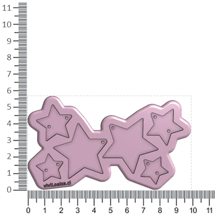 Molde Estrellas Colgantes 2