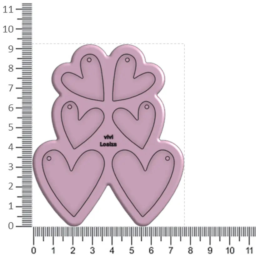Molde Corazones 2