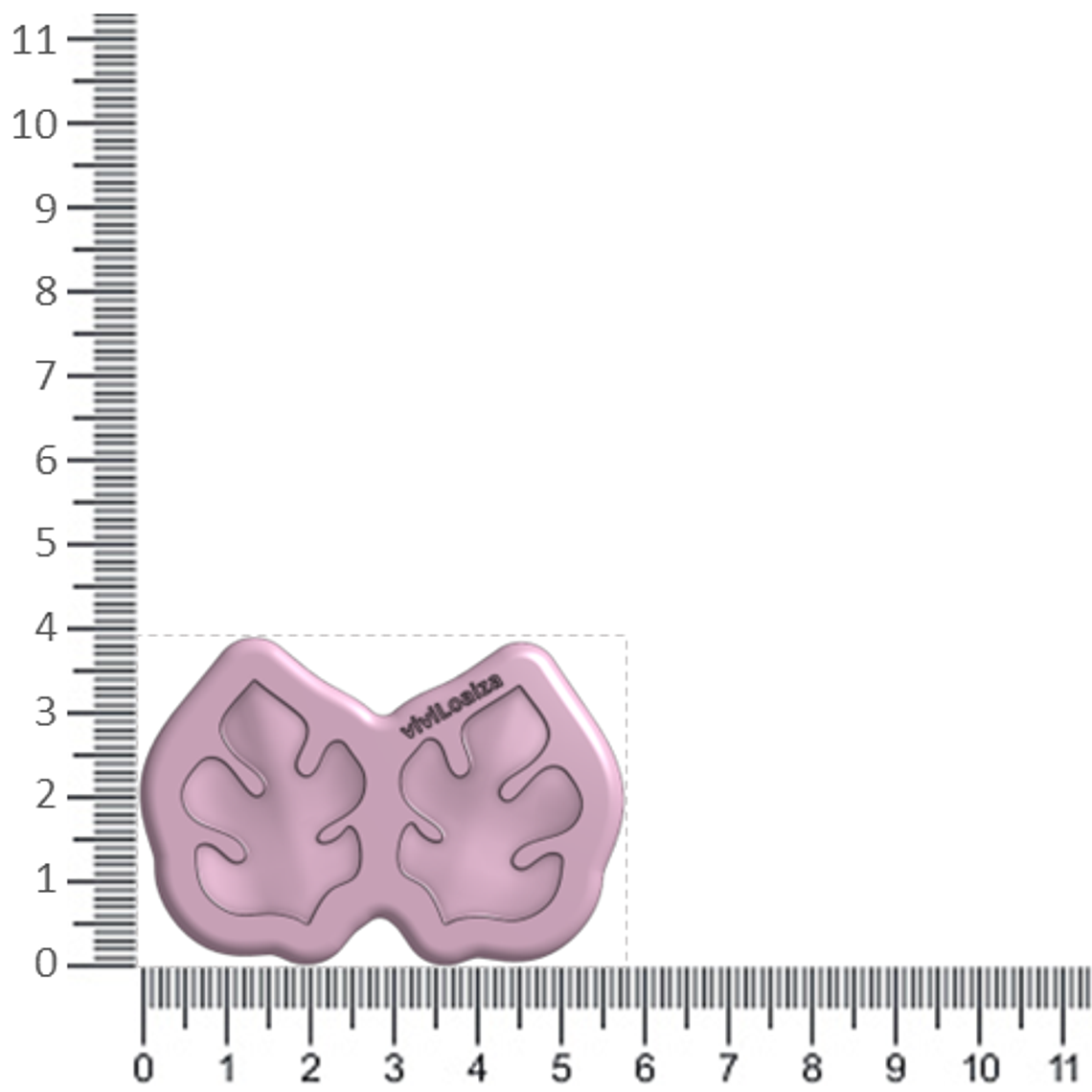 Molde Hoja tropical mini 4