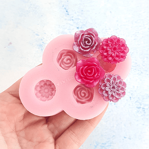 Molde Flor Rosa y Dalia