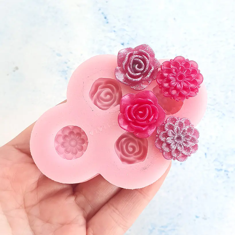Molde Flor Rosa y Dalia 1