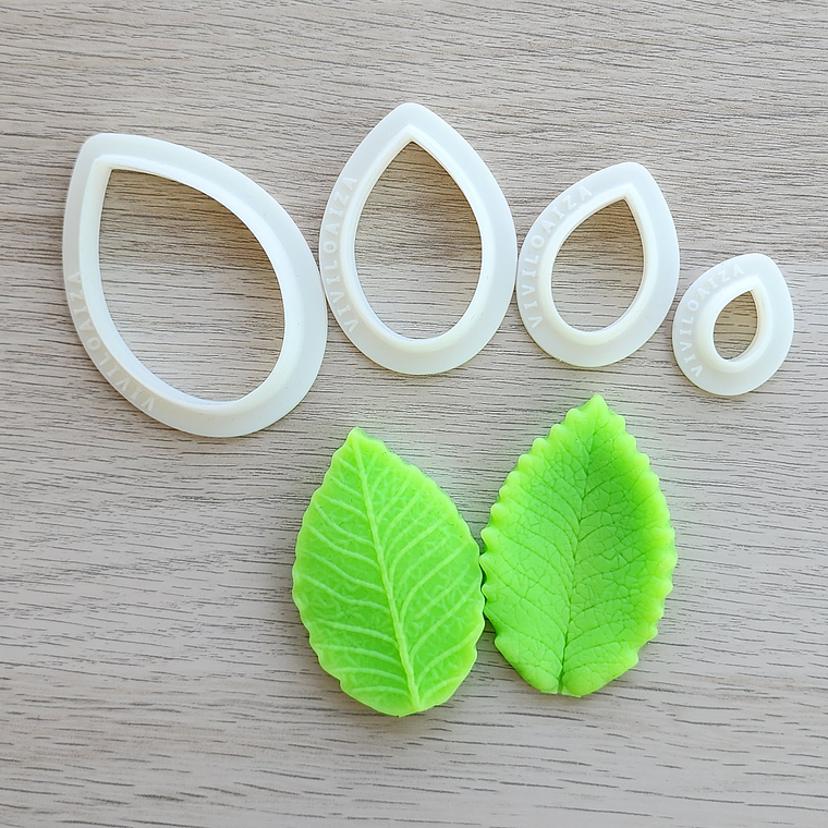 Molde y cortador texturizador hoja grande 1