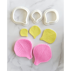 Molde y cortador texturizador petalo grande