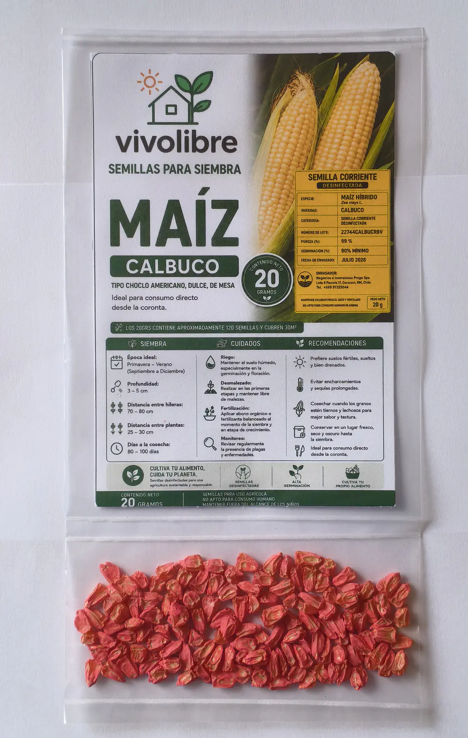 Semillas De Maíz Dulce Choclo 20 Grs Americano De Mesa 2