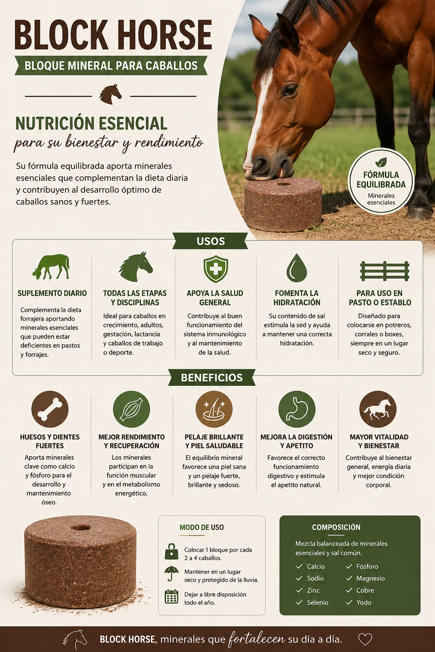 Bloque Mineral Equino Sal Caballos Sales Minerales 7 Kilos Piedra 3