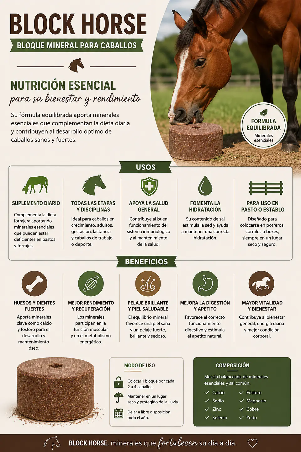 Bloque Mineral Equino Sal Caballos Sales Minerales 7 Kilos Piedra 3