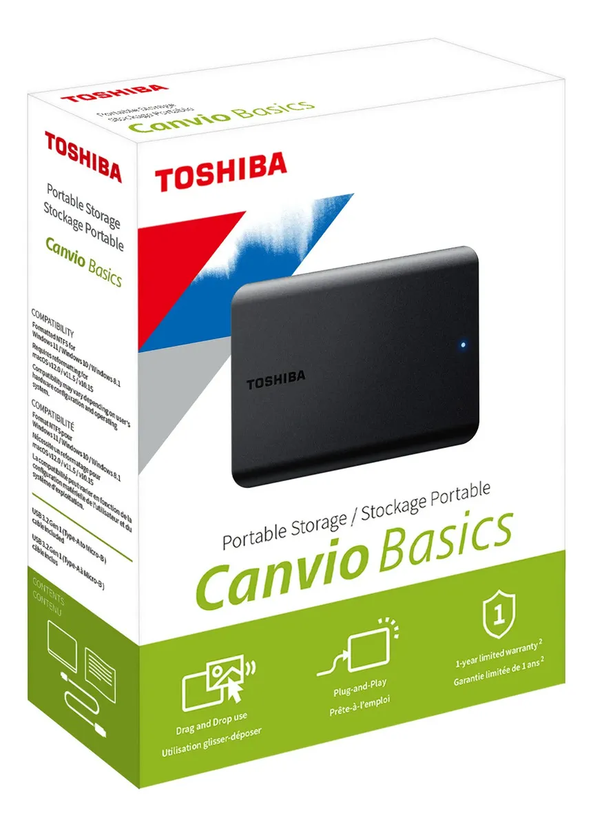 Disco Duro Externo Toshiba Canvio Basics 2TB USB 3.2