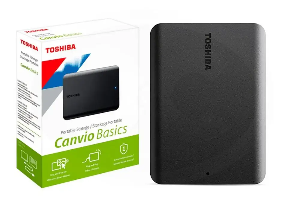 Disco Duro Externo Toshiba Canvio Basics 1TB Negro HDTB510XK3AA USB 3.2 7