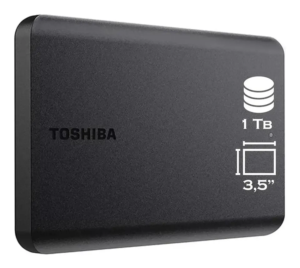 Disco Duro Externo Toshiba Canvio Basics 1TB Negro HDTB510XK3AA USB 3.2 8