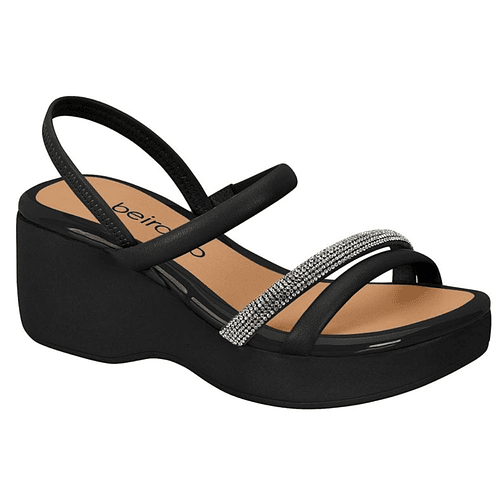 Sandalia Beira Rio EcoCuero Glitter Negro 8455-307-26584-19026