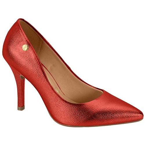 Zapato Taco Aguja Stiletto Vizzano Metalizado Rojo 1184-1501-26226-92694