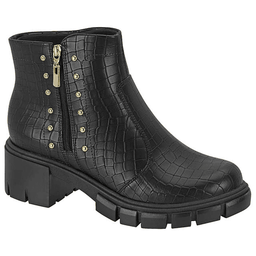 Botin Moleca EcoCuero Croco Negro