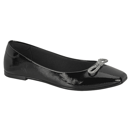 Ballerina Mujer Moleca Efecto Charol Negro 