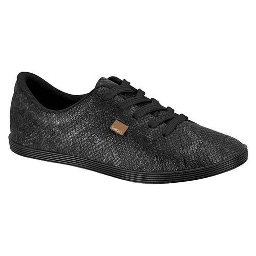 Zapatilla Casual Eco Cuero Snake Negra 4205-123-28139-28603