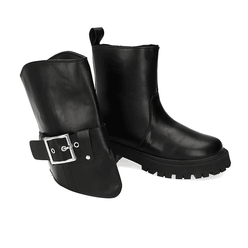 Bota Negra con Hebilla 76107-BLACK