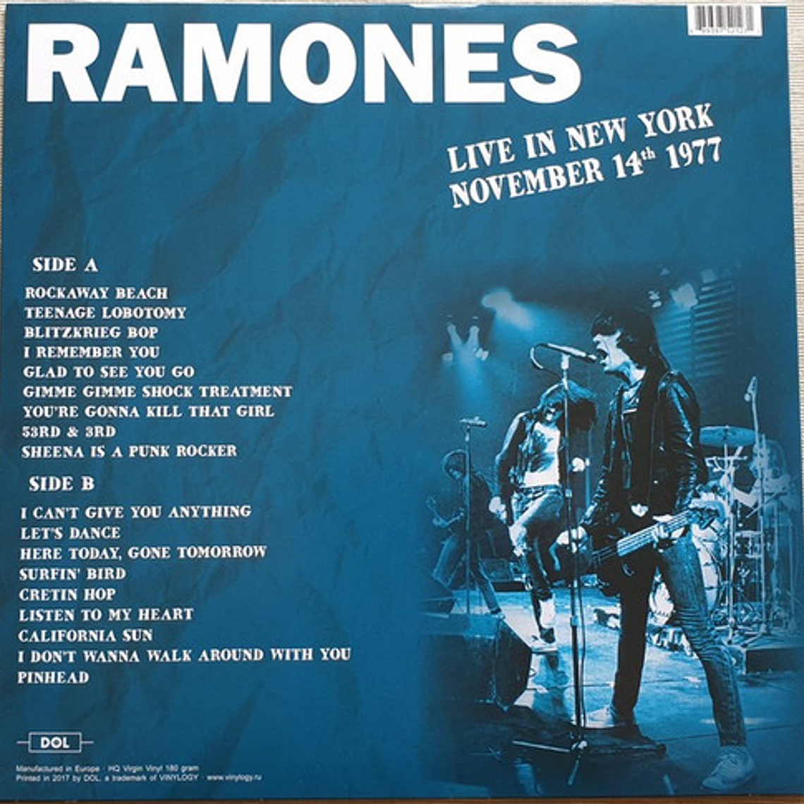 Vinilo Punk Rock Live In Ny 1977 The Ramones 18 Canciones 2