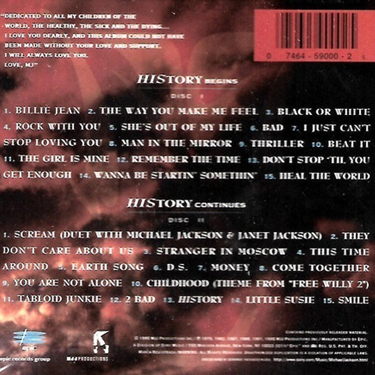 Michael Jackson - Hystory, Past Present And Future 1 2cd 2
