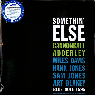 Vinilo Jazz Somethin Else Cannonball Adderley Edición Limitada Blue Note