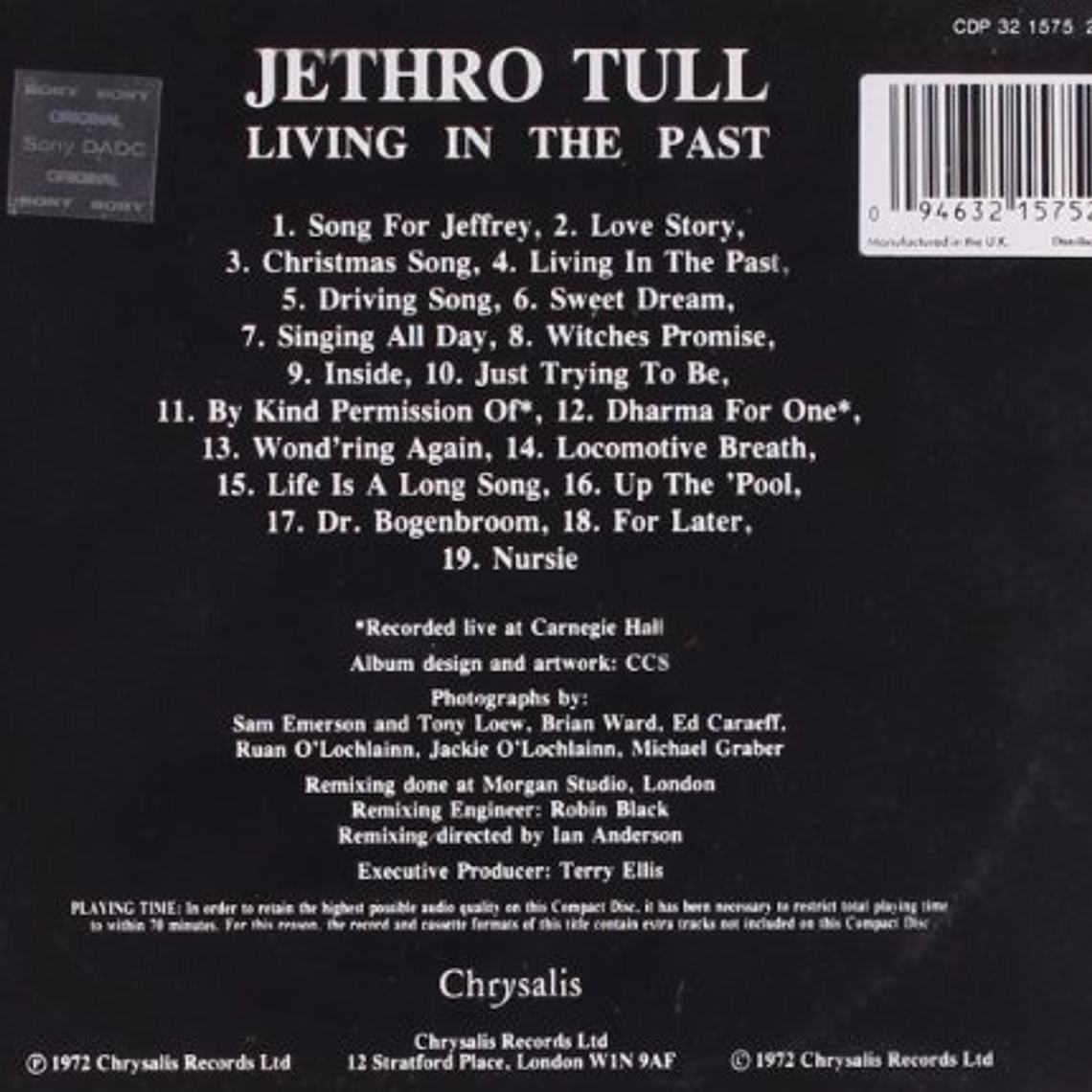 Jethro Tull - Living In The Past (cd) 2