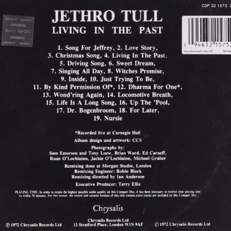 Jethro Tull - Living In The Past (cd) 2