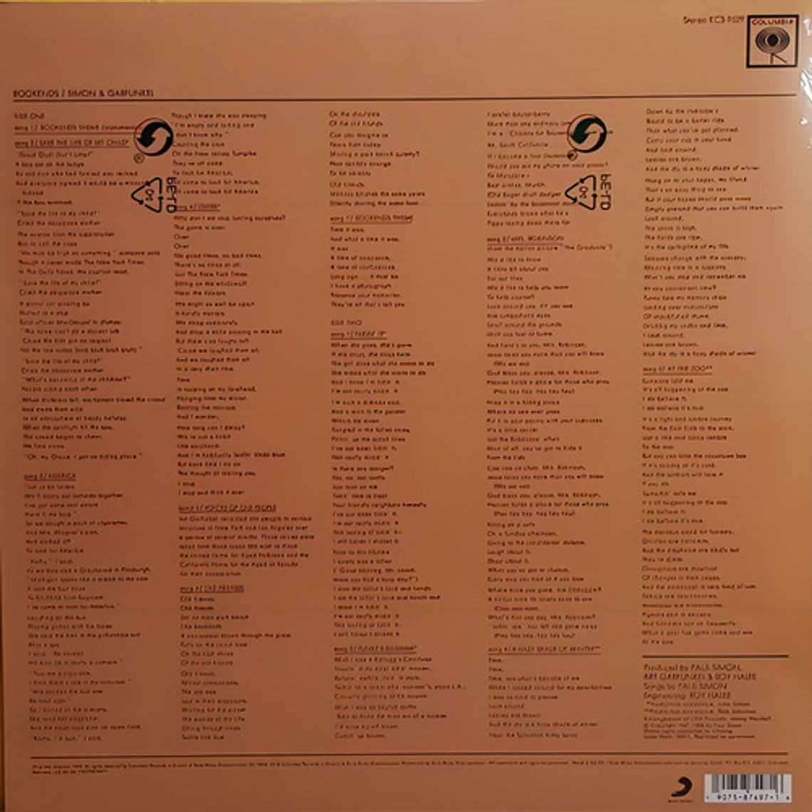 Simon And Garfunkel - Bookends (vinilo) 2