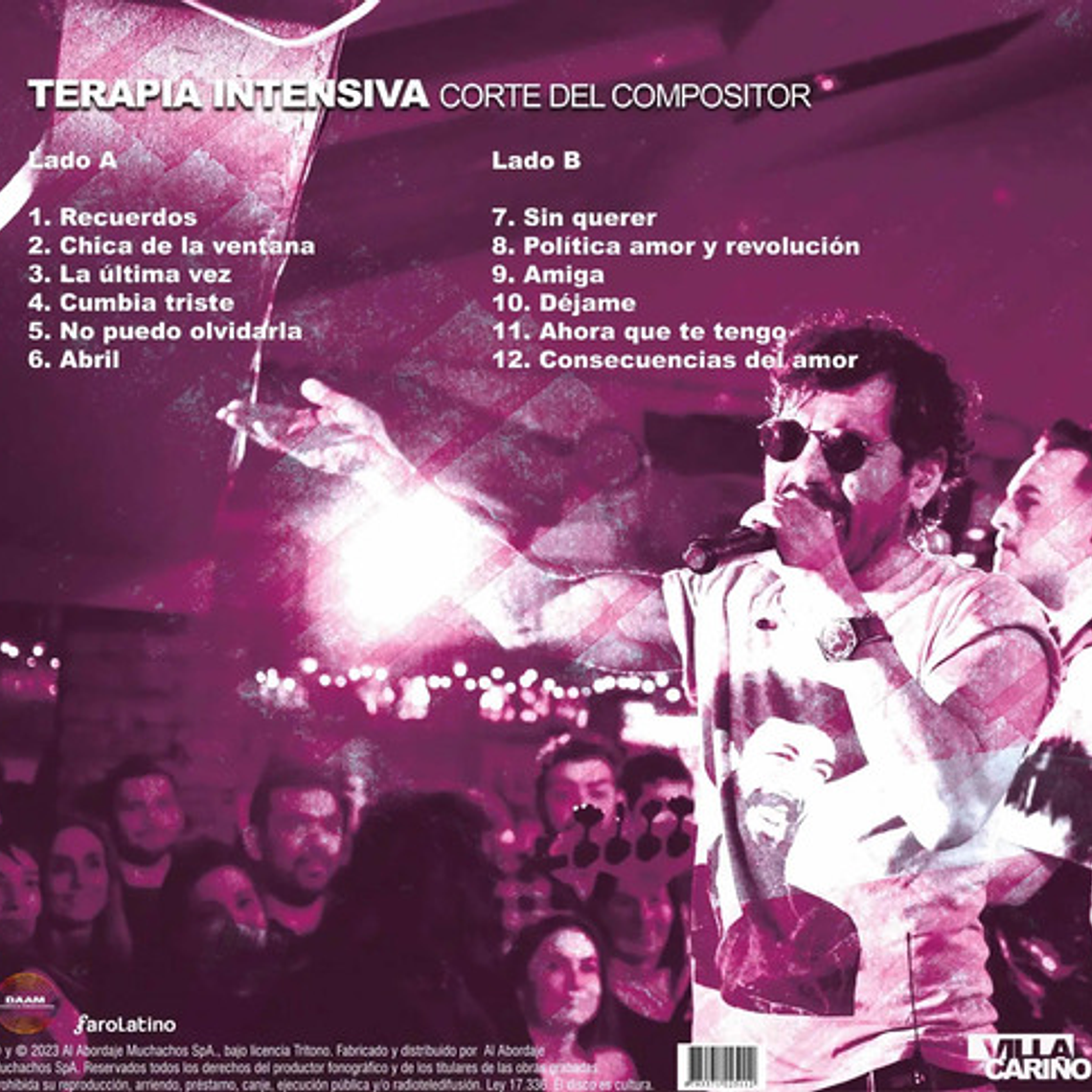 Vinilo Villa Cariño Terapia Intensiva Edición Limitada Chile 2
