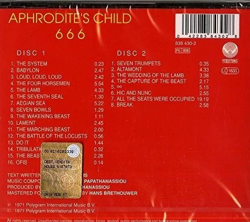 Aphrodite's Child – 666 (CD, usado)