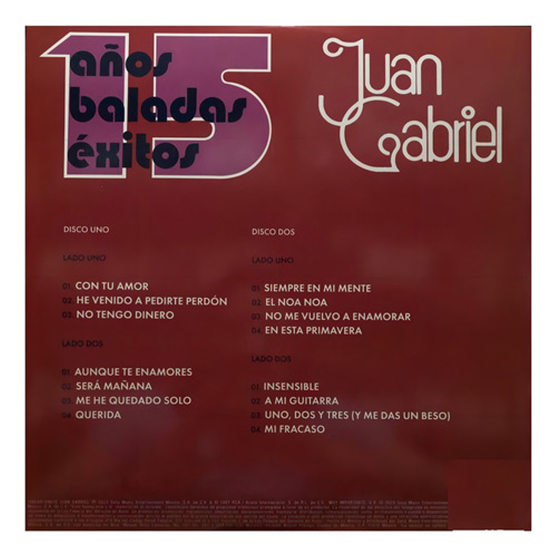 Juan Gabriel - 15 Años Baladas Éxitos (2lp) 4