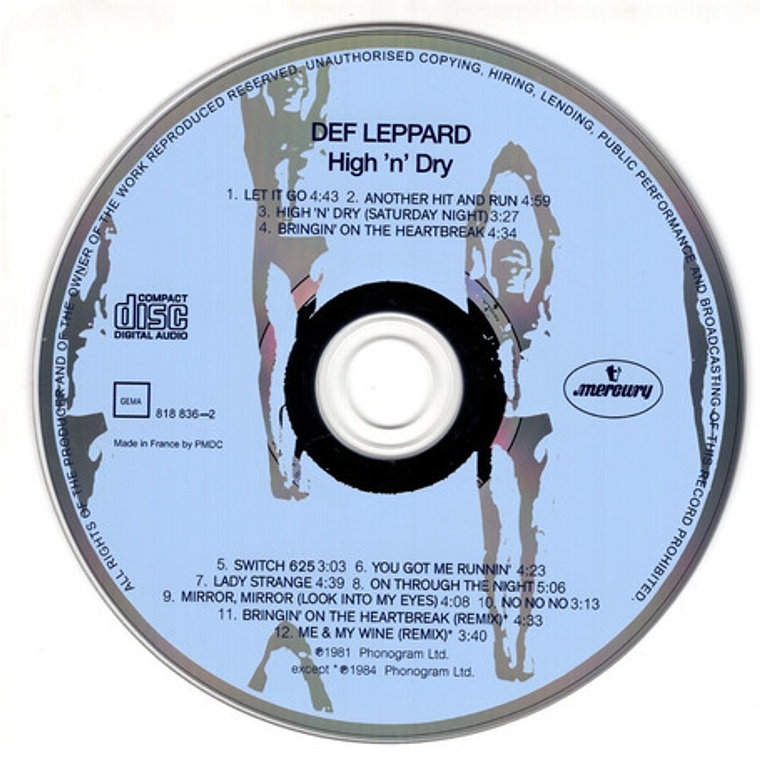Def Leppard High 'n' Dry Cd Nuevo Europe 3