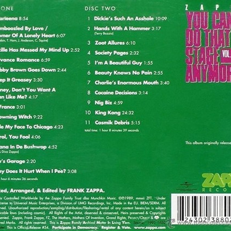 Frank Zappa - You Can't Do That On Stage Anymore Vol. 2 2