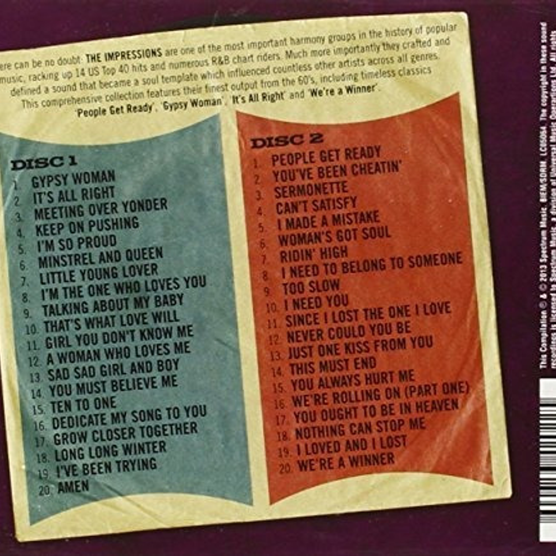 The Impressions - The Best Of Curtis 2cd 2