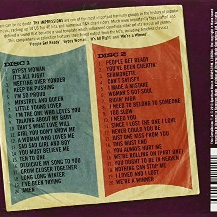 The Impressions - The Best Of Curtis 2cd 2