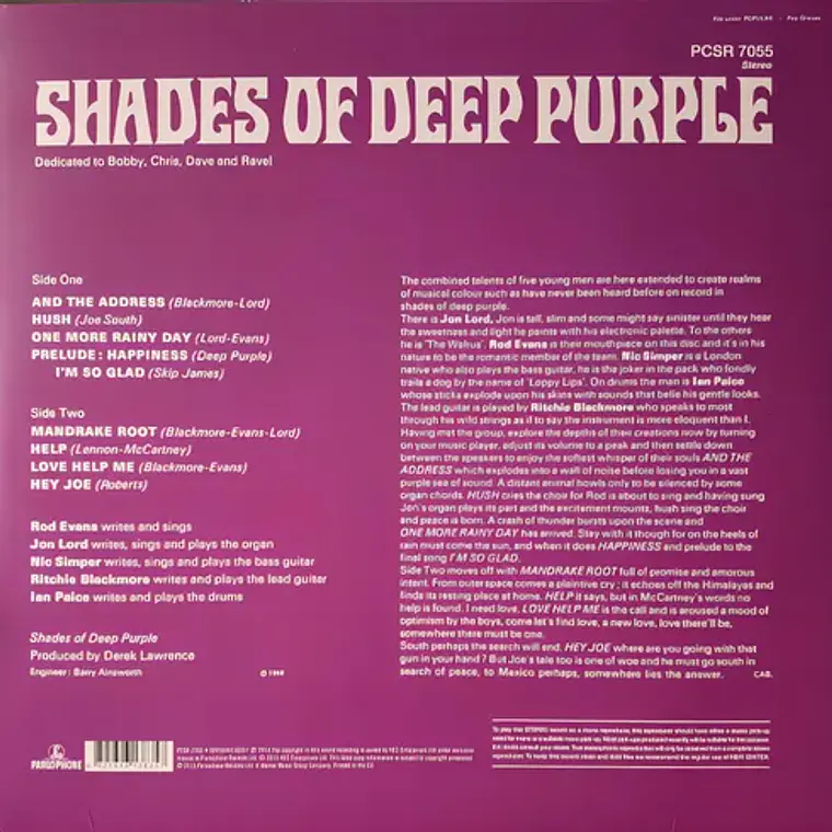 Vinilo Deep Purple Shades Of Deep Purple Nuevo Sellado 2