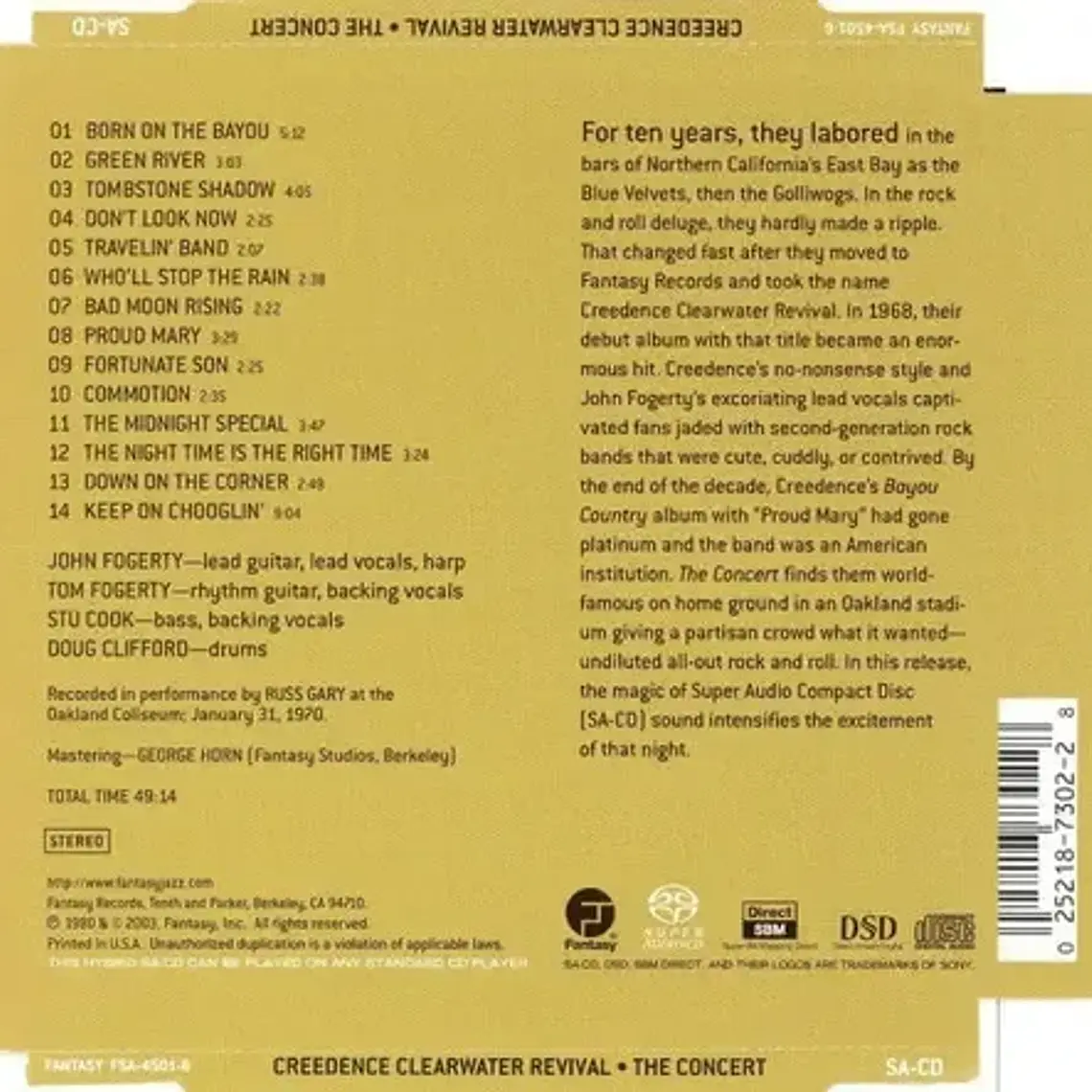 Cd Creedence The Concert Pop 2008 Europa Um 13 Canciones 1