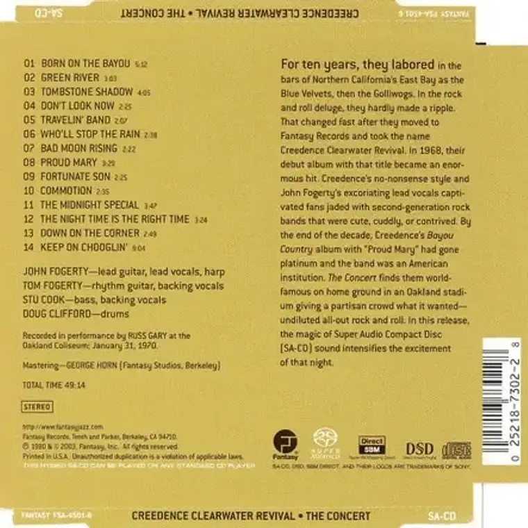 Cd Creedence The Concert Pop 2008 Europa Um 13 Canciones 1