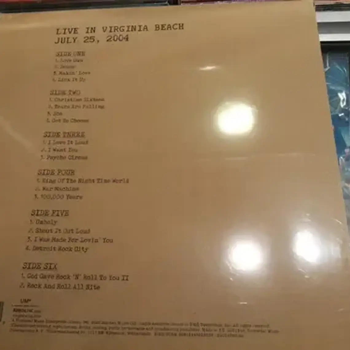 Vinilo Kiss Off The Soundboard Live Virginia Beach 2004 Rock 4