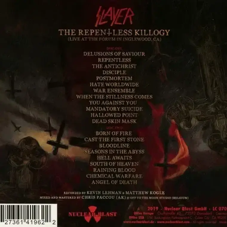 Cd Slayer The Repentless Killogy Live At The Forum 2 Discos 2019 2