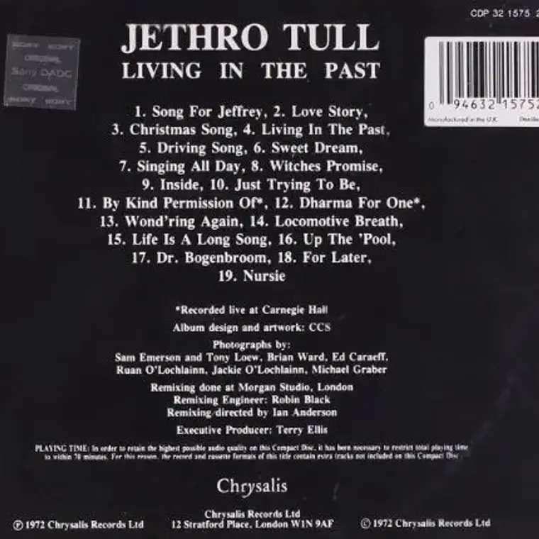 Cd Jethro Tull Living In The Past Rock Warner 19 Canciones Europa 1972 2