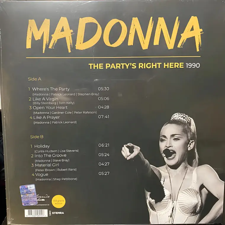 Vinilo Madonna The Party's Right Here 1990 Pop 8 Canciones 1